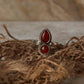 artisan boho 925 sterling silver carnelian pear round ring