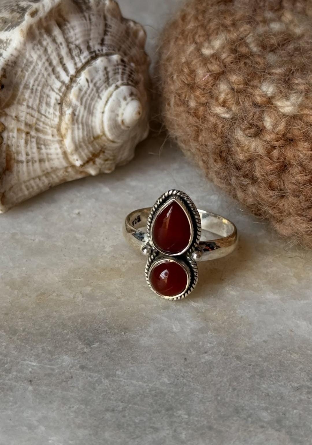  unique 925 sterling silver carnelian boho statement ring