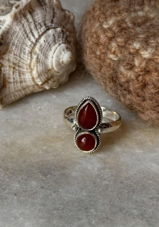  unique 925 sterling silver carnelian boho statement ring