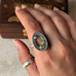 adjustable 925 sterling silver peridot white topaz statement ring