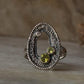  boho style 925 sterling silver peridot white topaz statement ring