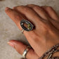 classic 925 sterling silver geode detailed peridot white topaz ring