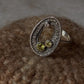 classic 925 sterling silver geode detailed peridot white topaz ring
