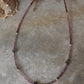 925 sterling silver pink tourmaline gradient box cut floral necklace  