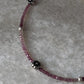 Handcrafted 925 sterling silver pink tourmaline floral necklace with box cut stones 