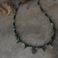 925 Sterling silver necklace with turquoise and tigereye hemp pendant