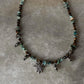 Handcrafted 925 sterling silver turquoise tigereye hemp charm necklace