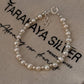 Elegant freshwater pearls baati bracelet with silver bead accents 925 Sterling silver 