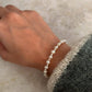 Handcrafted 925 sterling silver freshwater pearls baati bracelet with 3mm beads  