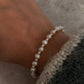 925 Sterling silver delicate bracelet with freshwater pearls baati and 3mm beads  