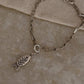 925 sterling silver paper clip bracelet with fish charm  