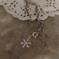925 Sterling silver paper clip chain bracelet featuring snowflake pendant