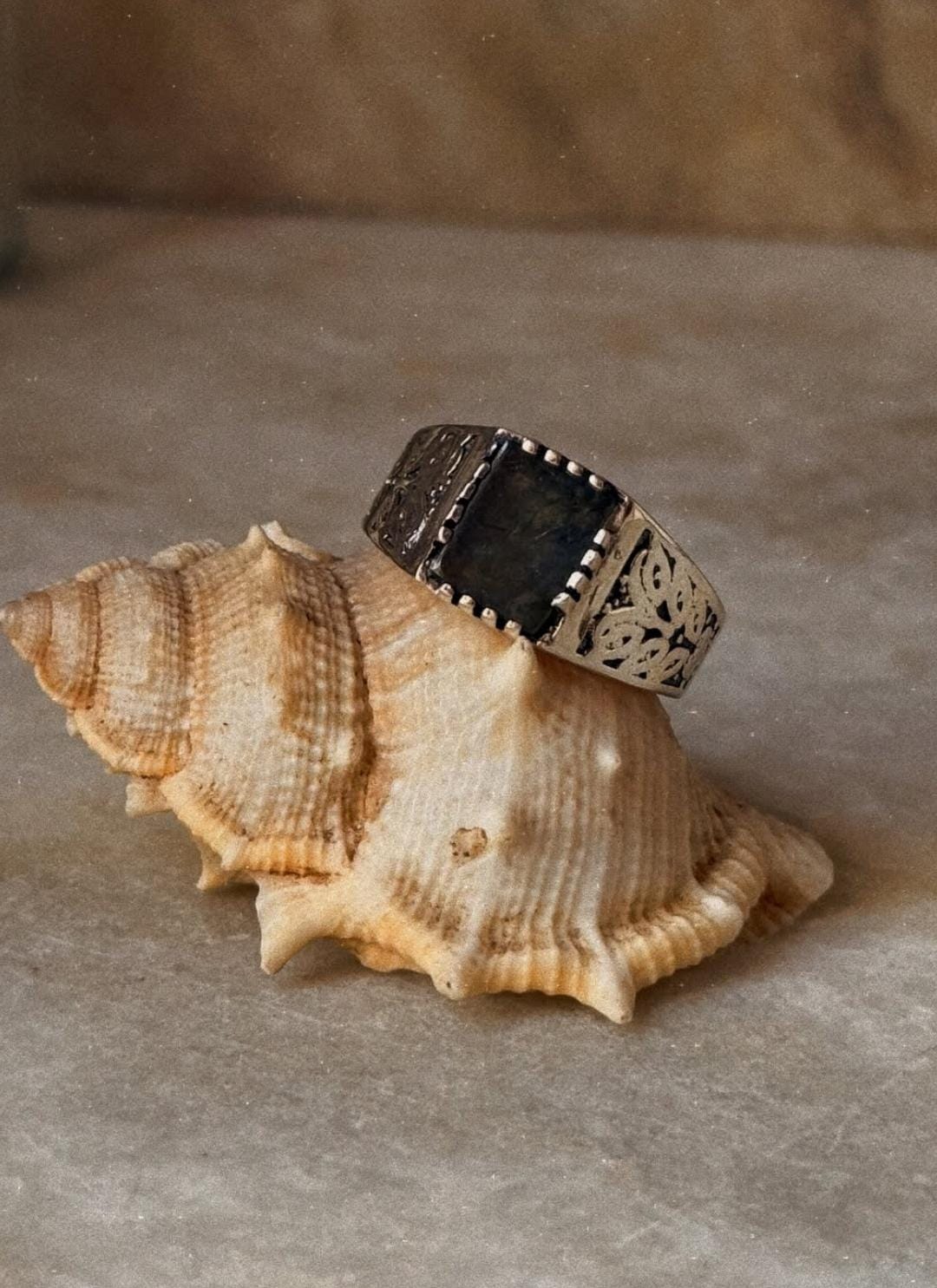 elegant 925 sterling silver labradorite signet ring