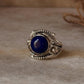 artisan 925 sterling silver lapis lazuli wire wrapped boho ring  