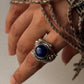 handcrafted 925 sterling silver lapis lazuli wire wrapped ring