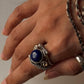 forest inspired lapis lazuli wire wrapped 925 sterling silver ring