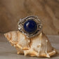 adjustable 925 sterling silver lapis lazuli wire wrapped ring