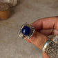 925 sterling silver lapis lazuli wire wrapped forest enchantments ring  