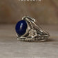 925 sterling silver lapis lazuli wire wrapped forest enchantments ring  