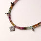 925 sterling Silver Choker Necklace featuring 4mm Multi Tourmaline beads