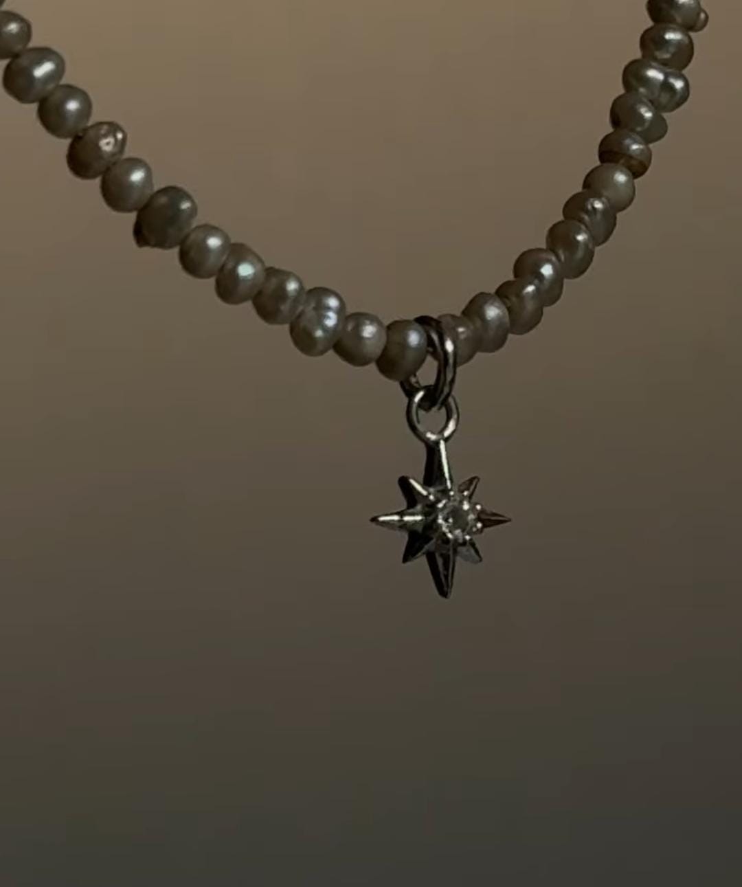 Boho 925 Sterling Silver Necklace with Warm Tone Pearl and Topaz Gemstone