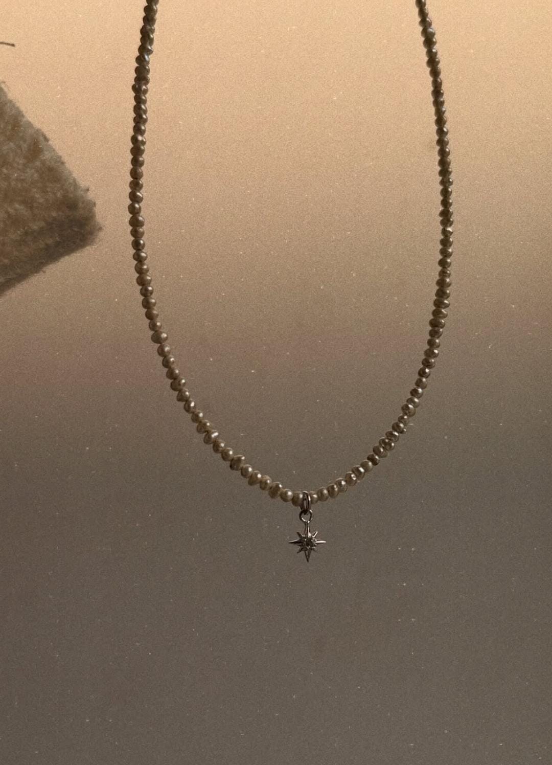 Handmade 925 Sterling Silver Pearl and Topaz North Star Necklace  