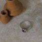 Natural mystic topaz croissant style 925 sterling silver ring