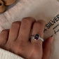 Artisan crafted mystic topaz croissant 925 sterling silver ring