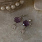 Elegant 925 Sterling Silver Amethyst Butterfly Floral Earrings