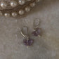 Handmade 925 Sterling Silver Amethyst Butterfly & Pearls Earrings