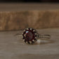Handmade 925 sterling silver garnet princess solitaire textured ring