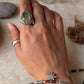 bohemian style 925 sterling silver prehnite pear ring