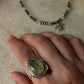 artisan boho 925 sterling silver prehnite pear ring
