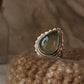 bohemian style 925 sterling silver prehnite pear ring