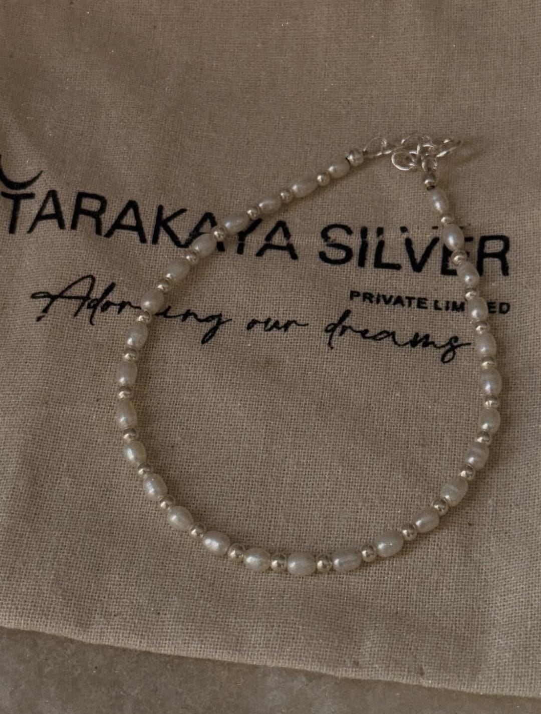 Luxury 925 Sterling Silver Fresh Water Pearl Anklet for gifting