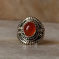 elegant carnelian oval gemstone 925 sterling silver boho ring  