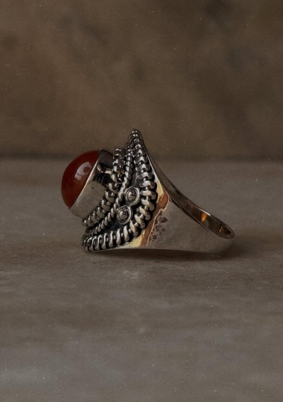 artisan 925 sterling silver carnelian oval rawa ring