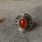 vintage-inspired carnelian oval 925 sterling silver boho statement ring