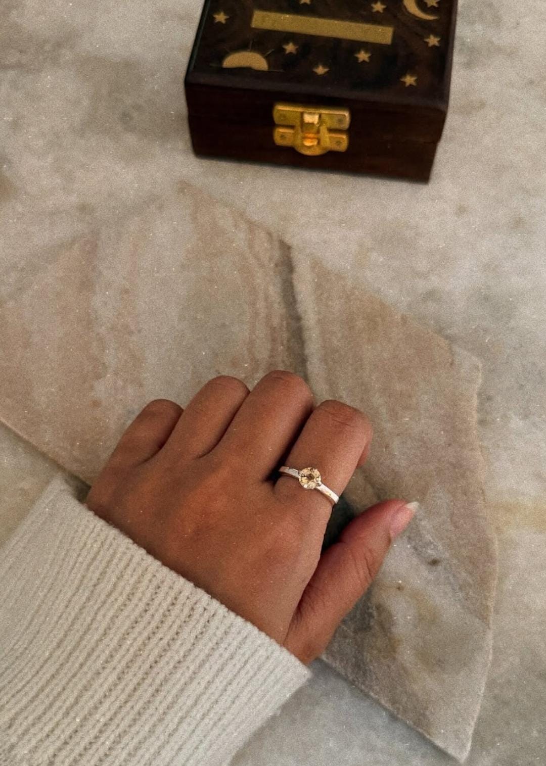 artisan 925 sterling silver citrine contemporary solitaire ring