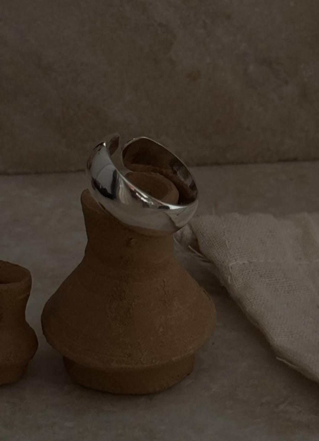 minimalist chunky 925 sterling silver plain adjustable ring