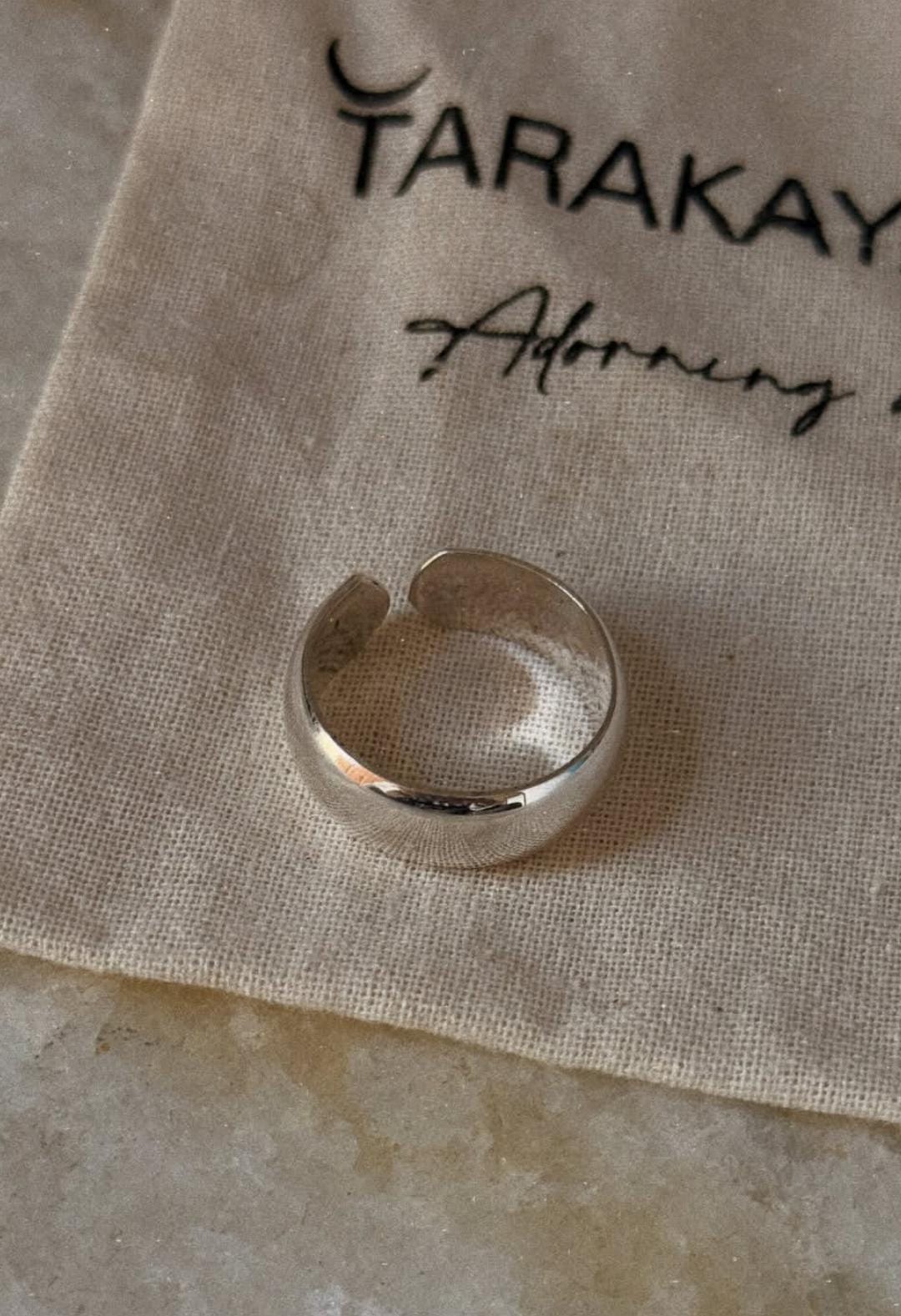 unisex 925 sterling silver wide adjustable band ring  