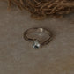 Rustic style 925 sterling silver blue topaz pear ring  