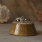 Elegant pear blue topaz solitaire rustic 925 sterling silver ring  