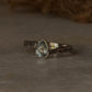 Statement 925 sterling silver blue topaz pear solitaire ring  