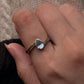 Artisan crafted blue topaz pear solitaire rustic band 925 sterling silver ring