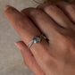 Minimalist blue topaz pear solitaire rustic 925 sterling silver ring