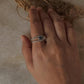 classic 925 sterling silver labradorite pear double band ring