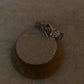 Natural citrine marquise gemstone rustic hammered 925 sterling silver ring  