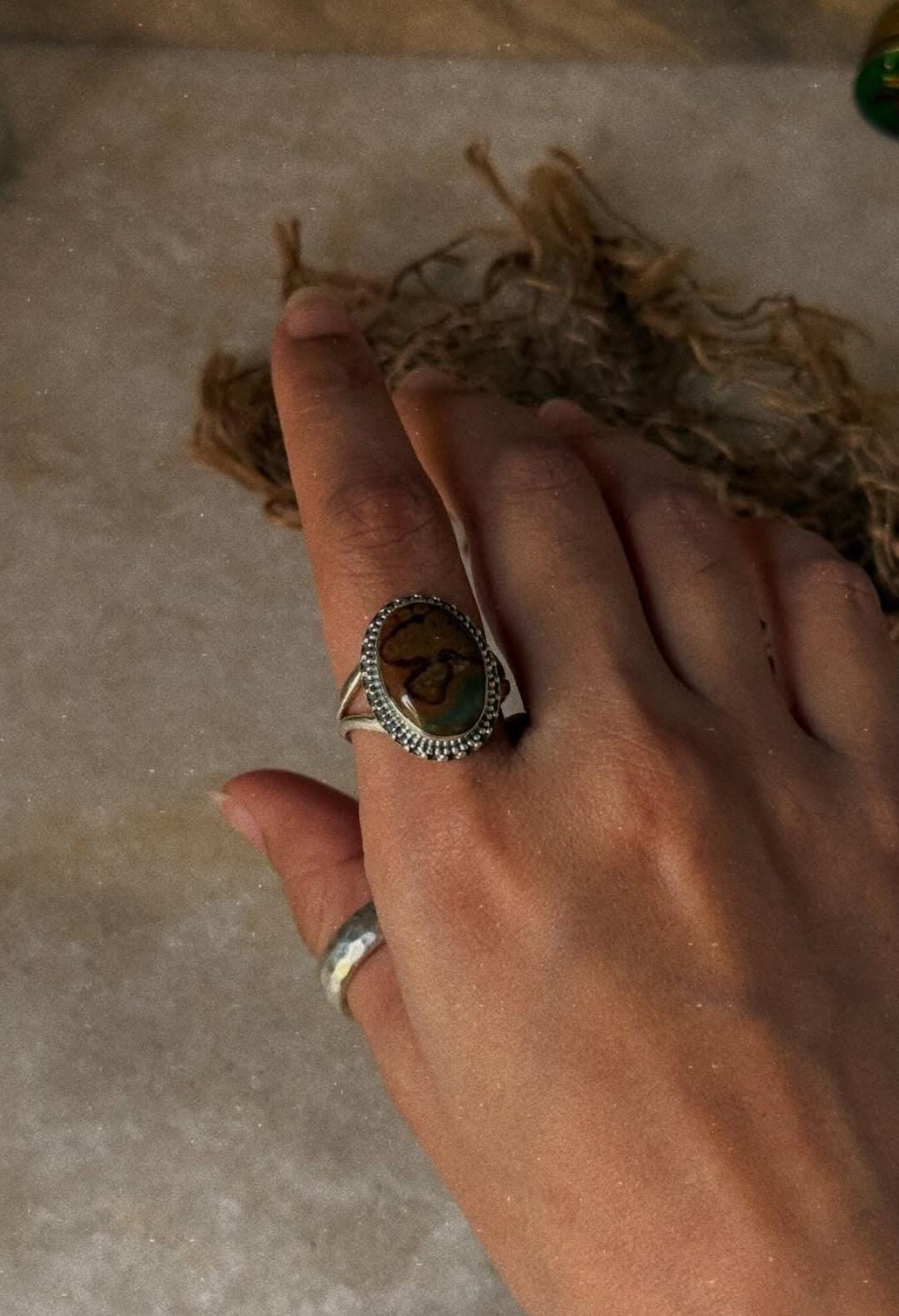 natural bloodstone oval 925 sterling silver ring