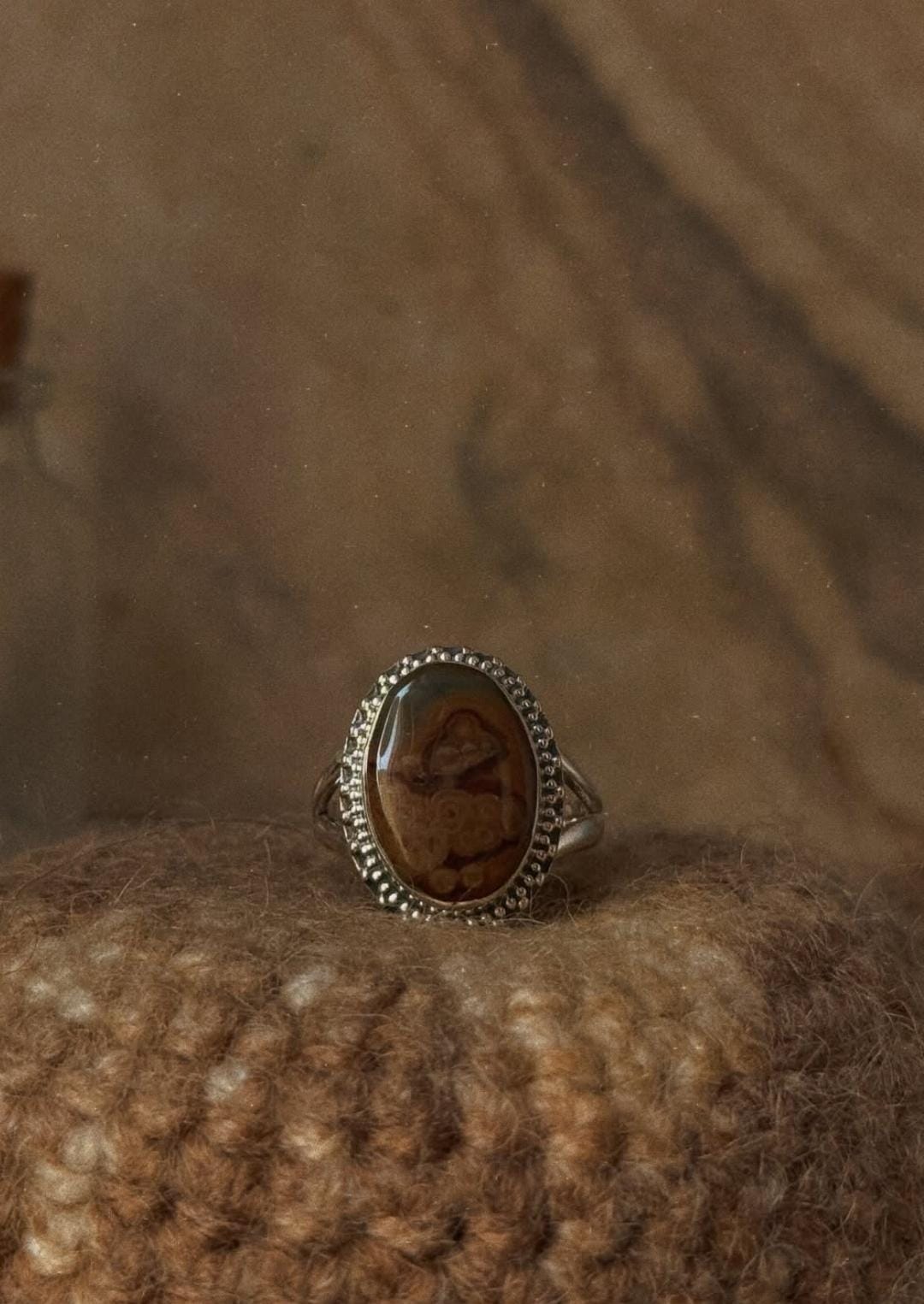 handmade 925 sterling silver bloodstone bohemian ring  